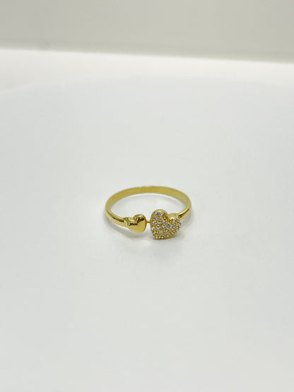 1480- NEW 14K Double Heart Ring W.G