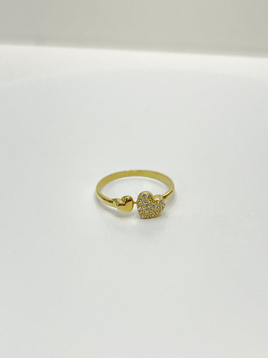 1480- NEW 14K Double Heart Ring W.G
