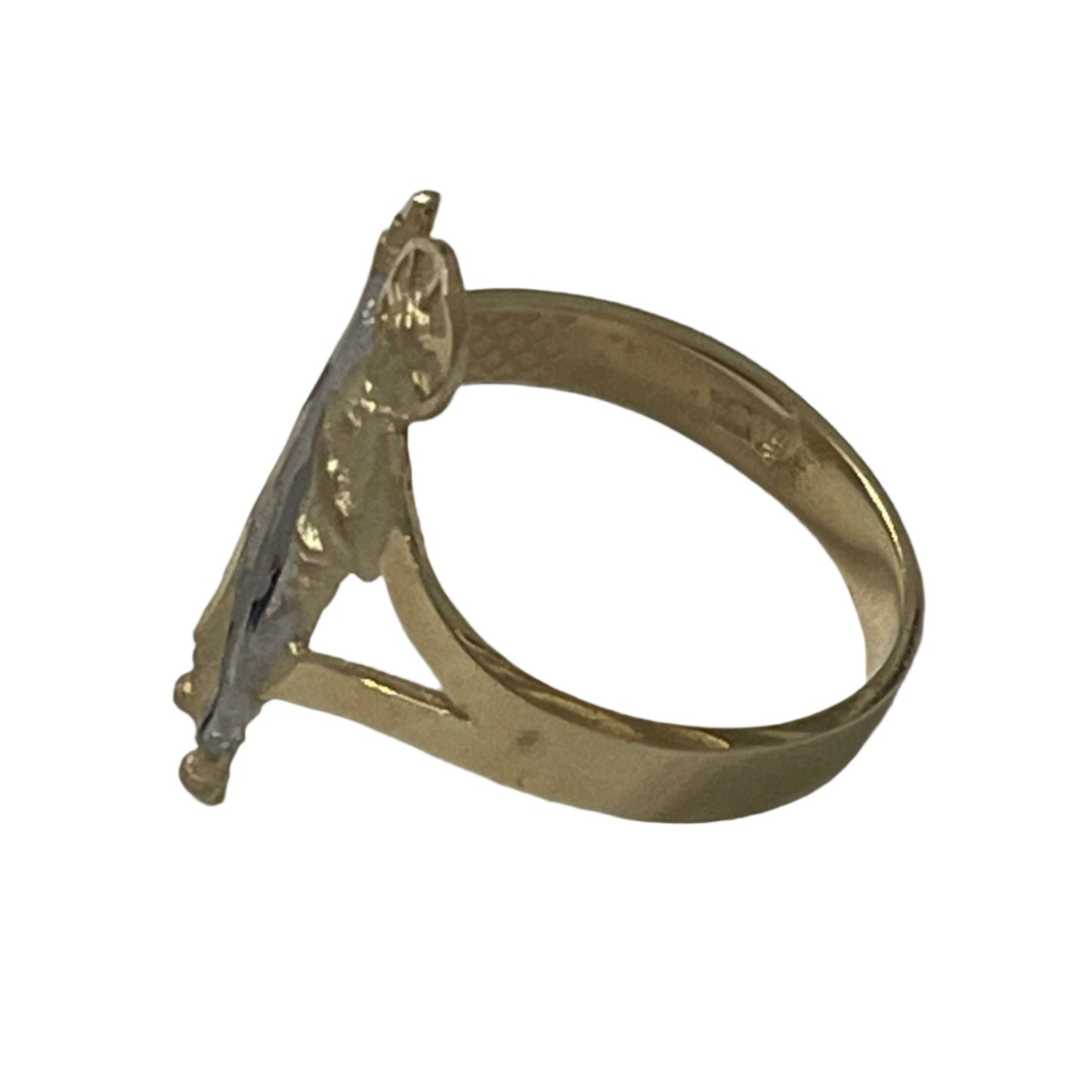 744- St. Jude Yellow GOLD Ring Sz 7