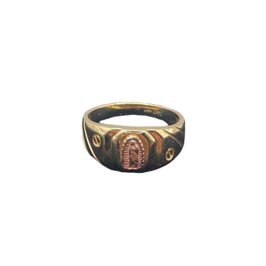 502- 14K Religious “Virgin Mary” Ring Sz 7