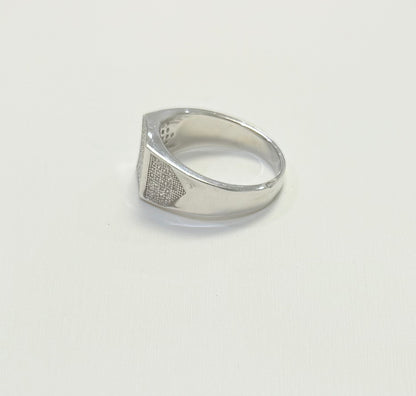 S0021-Anillo cuadrado de plata talla 13