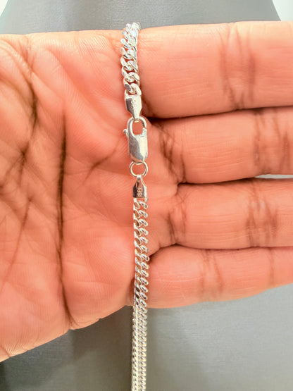 S778- NEW .925 Sterling Silver Solid Miami Cuban 22” (3.90mm)W.G
