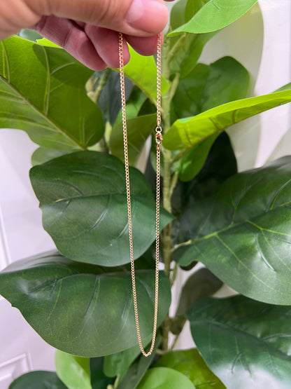 1326- NEW 10K Hollow Cuban Curb Chain Two tone 18” (2mm) W.G