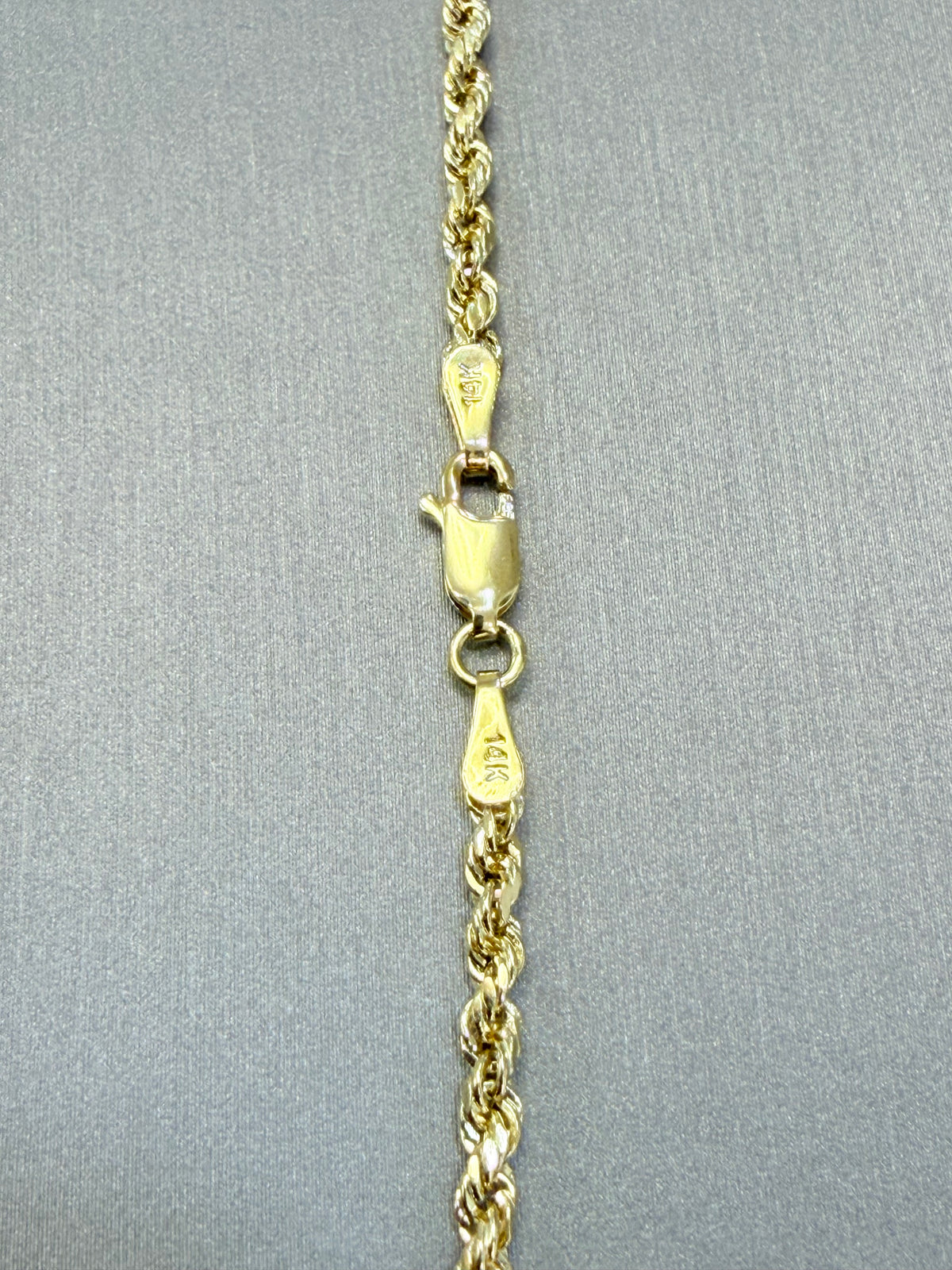 1755-NEW 14K Hollow Gold Rope Chain 22” (3mm) W.G