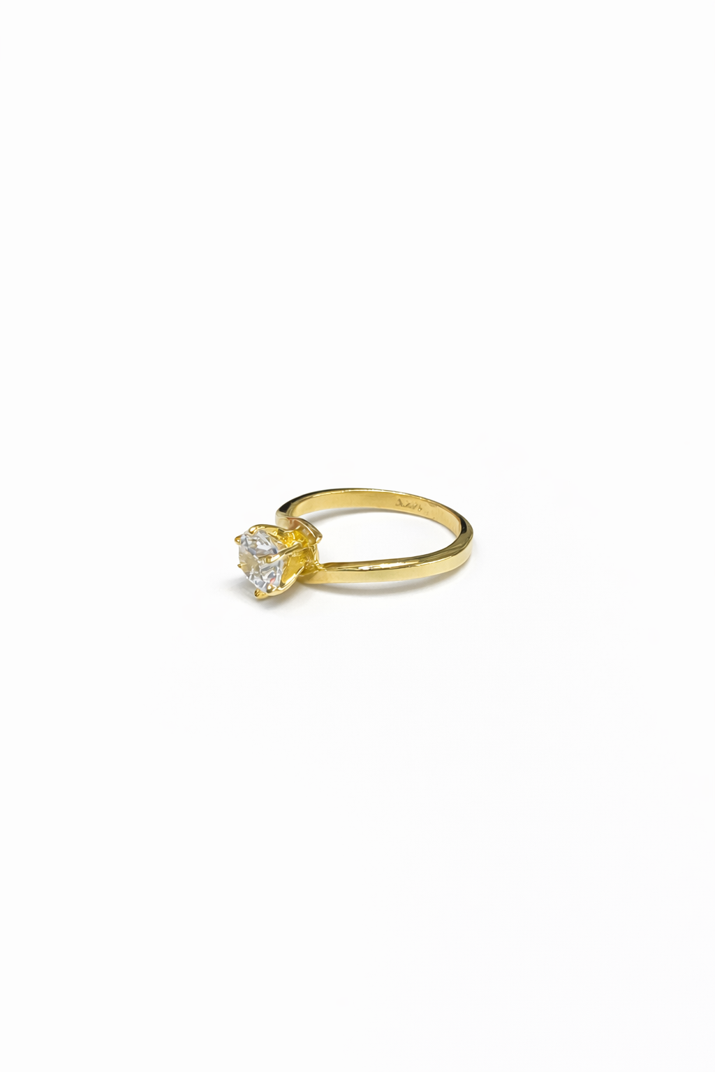 1496- NEW 14K Solitaire Gold Ring W.G
