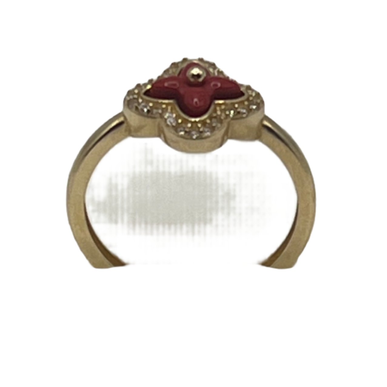 599- Red clover Cz Ring Sz 8