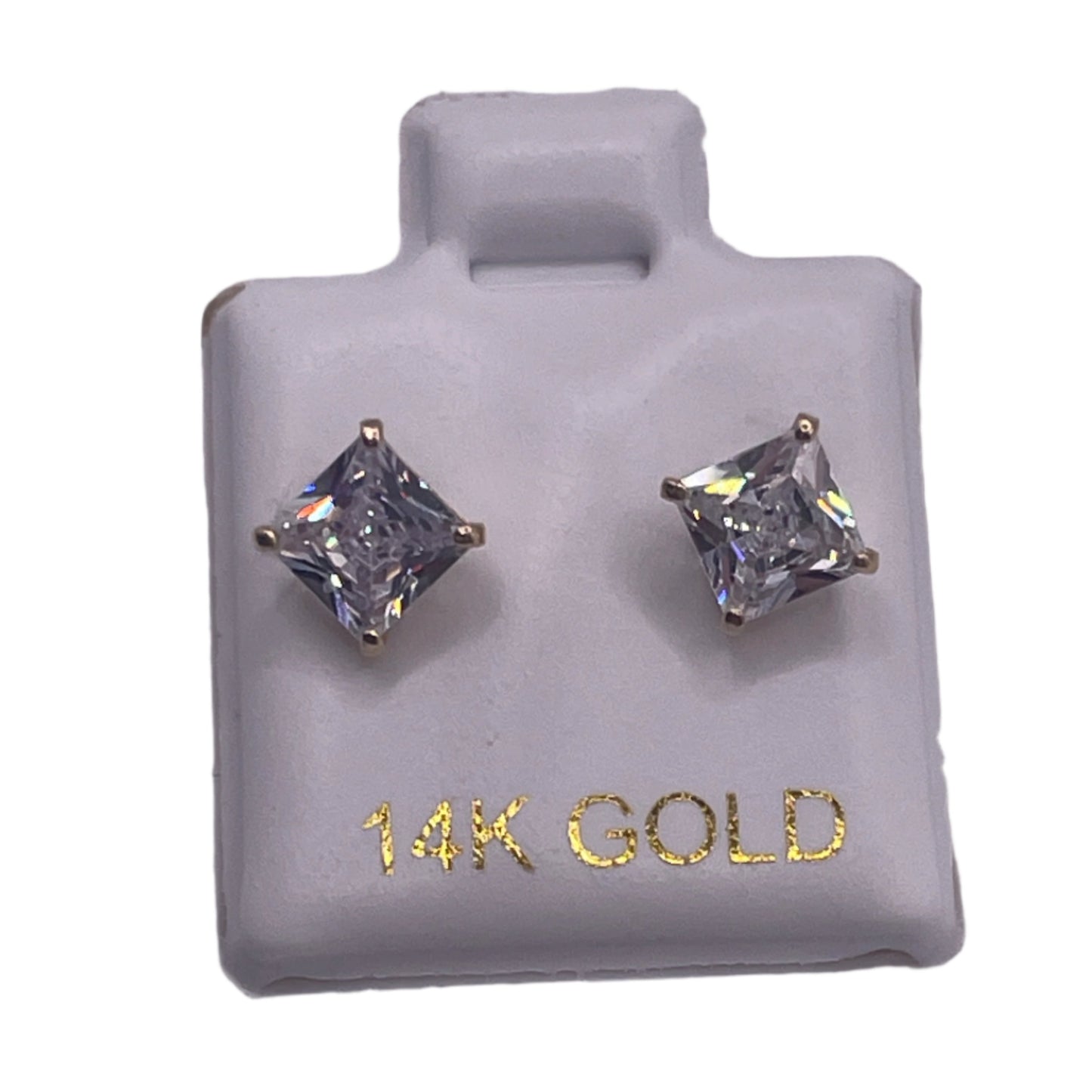 549- 14K Yellow Gold Square Studs Earrings 5mm