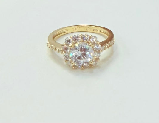 1776- NEW 10K Round Cz Solitaire Ring W.G