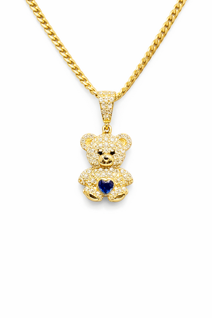 1215- NEW 14K Teddy Bear Gold Pendant W.G
