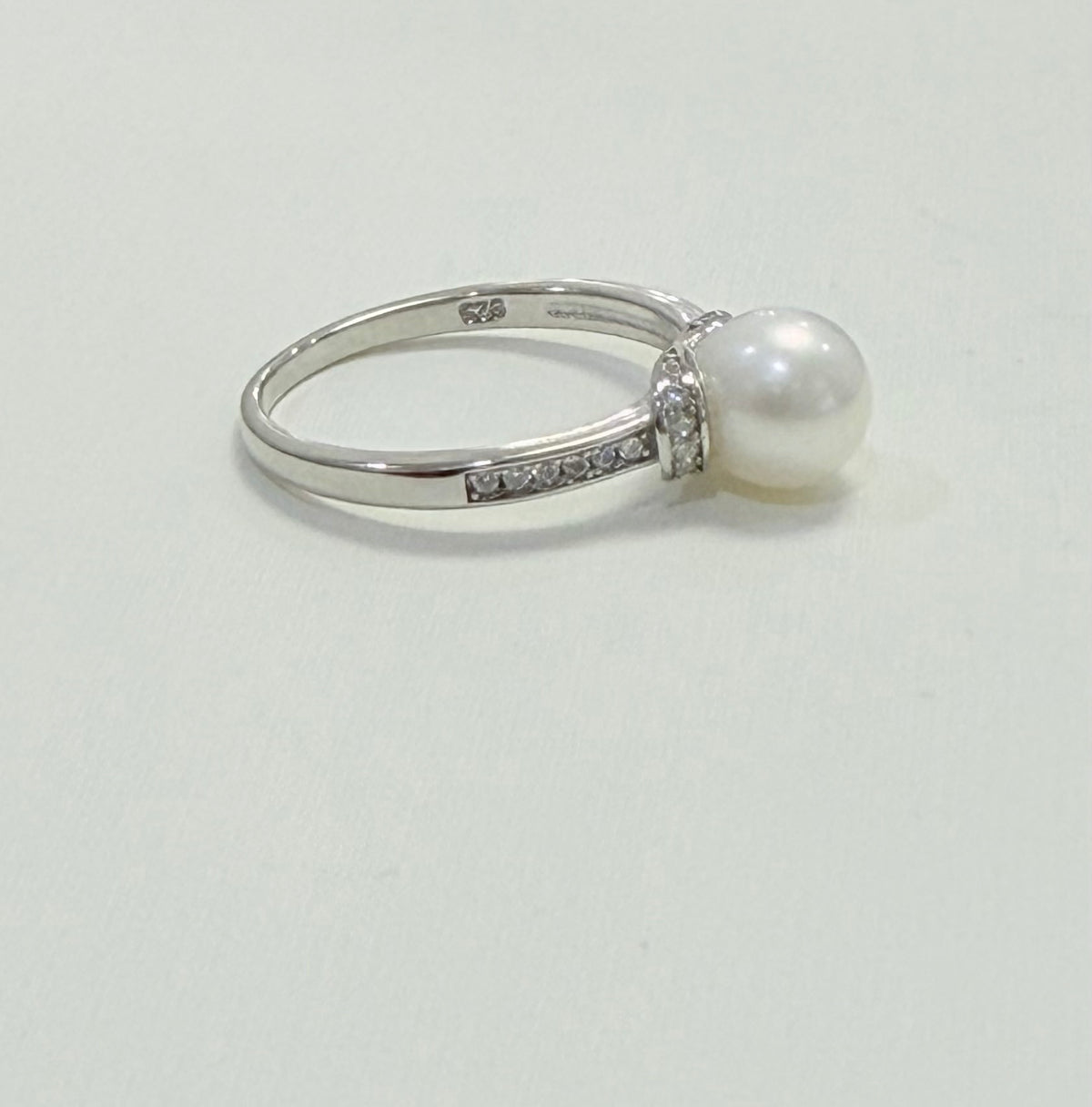 S761- NEW .925 FreshWater Pearl Silver Ring W.G