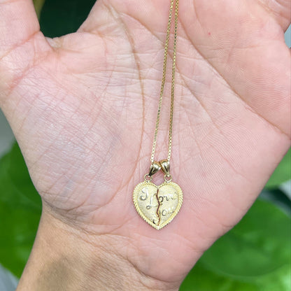 00143- NEW 14K “I Love You” Pendant (W.G)