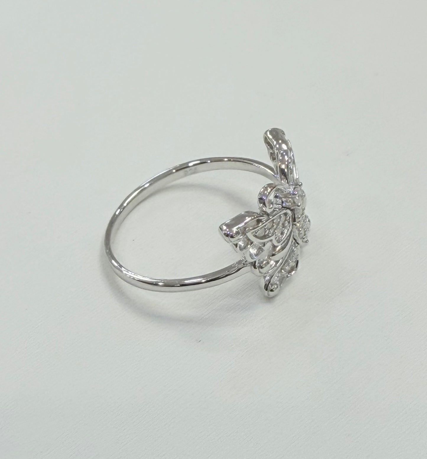 S1144- .925 Sterling Silver Moissanite Buttefly Women’s Ring W.G