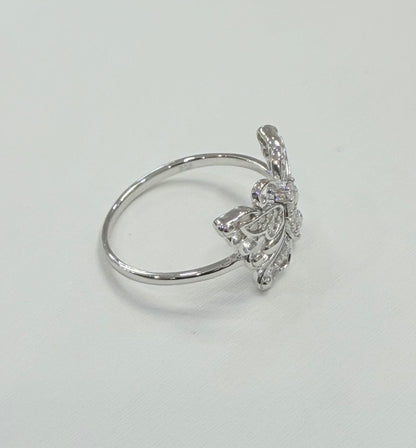 S1144- .925 Sterling Silver Moissanite Buttefly Women’s Ring W.G