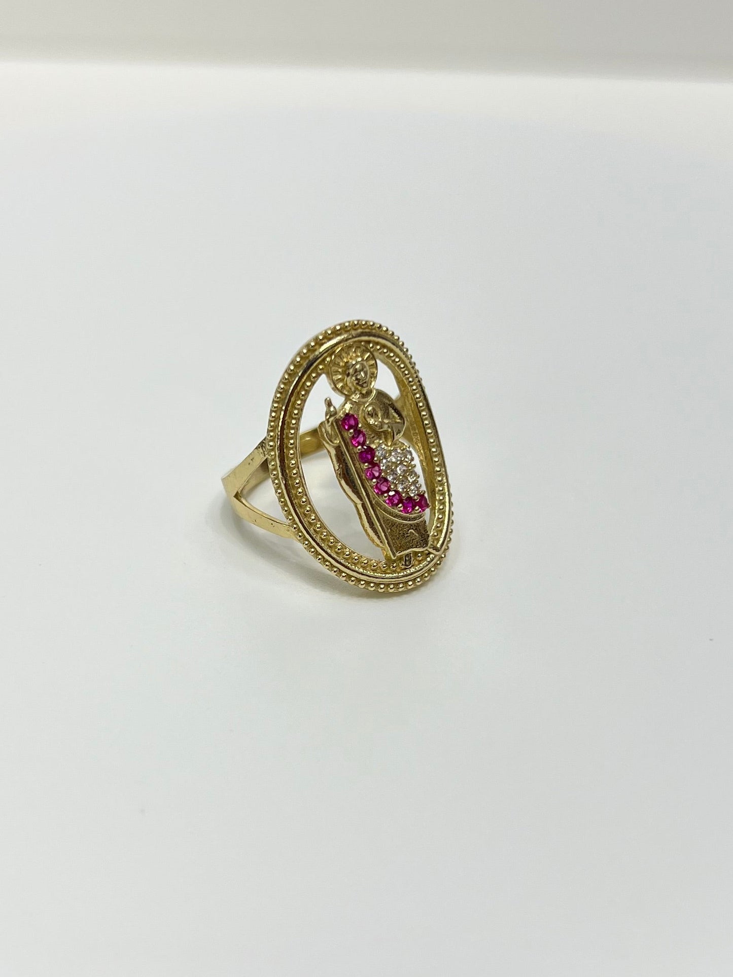 1484- NEW 10K Gold St. Jude Fashion Ring W.G