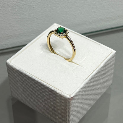 998-NEW 14k Green Square Gold Ring (W.G)
