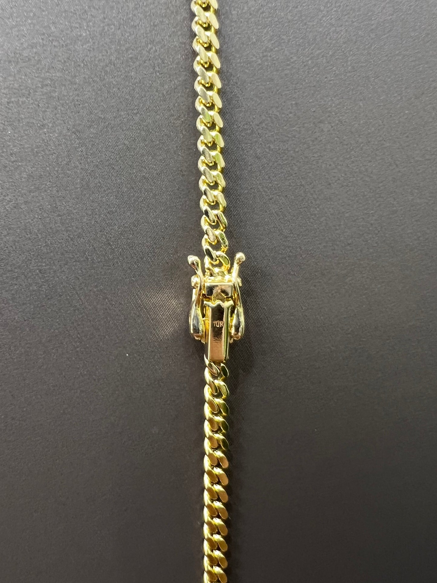 1572- NEW 10K Solid Miami Cuban Chain 22" (3mm) W.G