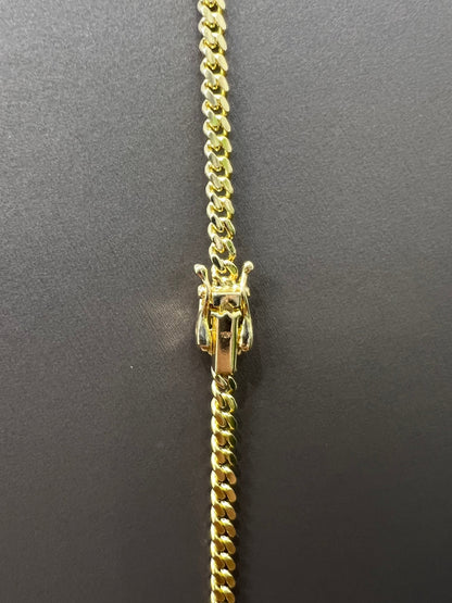 1572- NEW 10K Solid Miami Cuban Chain 22" (3mm) W.G