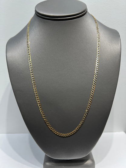 1297- NEW 14K Solid Cuban Curb Chain 20" (3.7mm)W.G