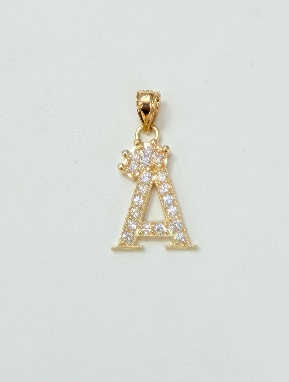 00128- NEW 10K Letter “A” Pendant (W.G)