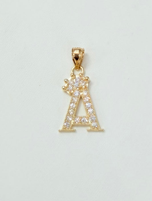 00128- Colgante de oro de 14 quilates con la letra “A”