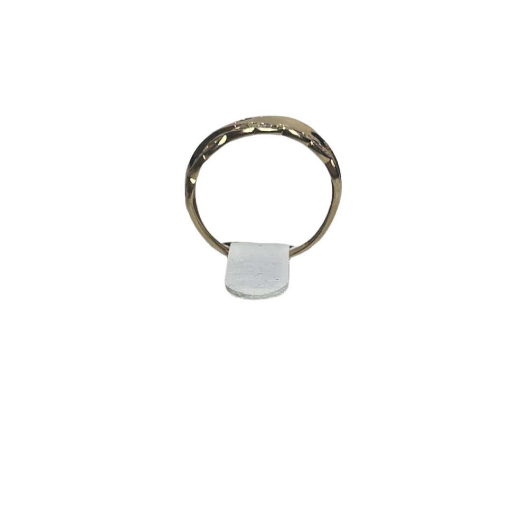 0085- 14K Band Ring With Small White Stones