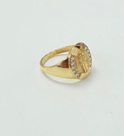 293-  NEW 14K St. Jude w/ Cubic Zirconia Men's Ring W.G
