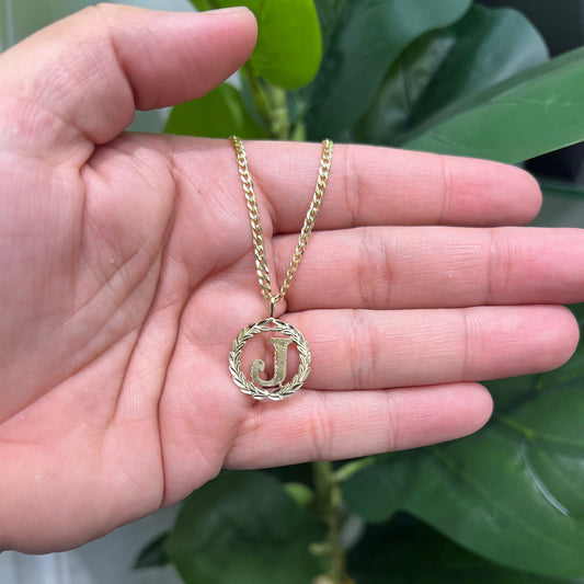1346- NEW 14K Letter J Initial Pendant W.G