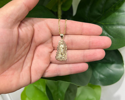 1306- NEW 10K Gold Virgin Mary Pendant W.G