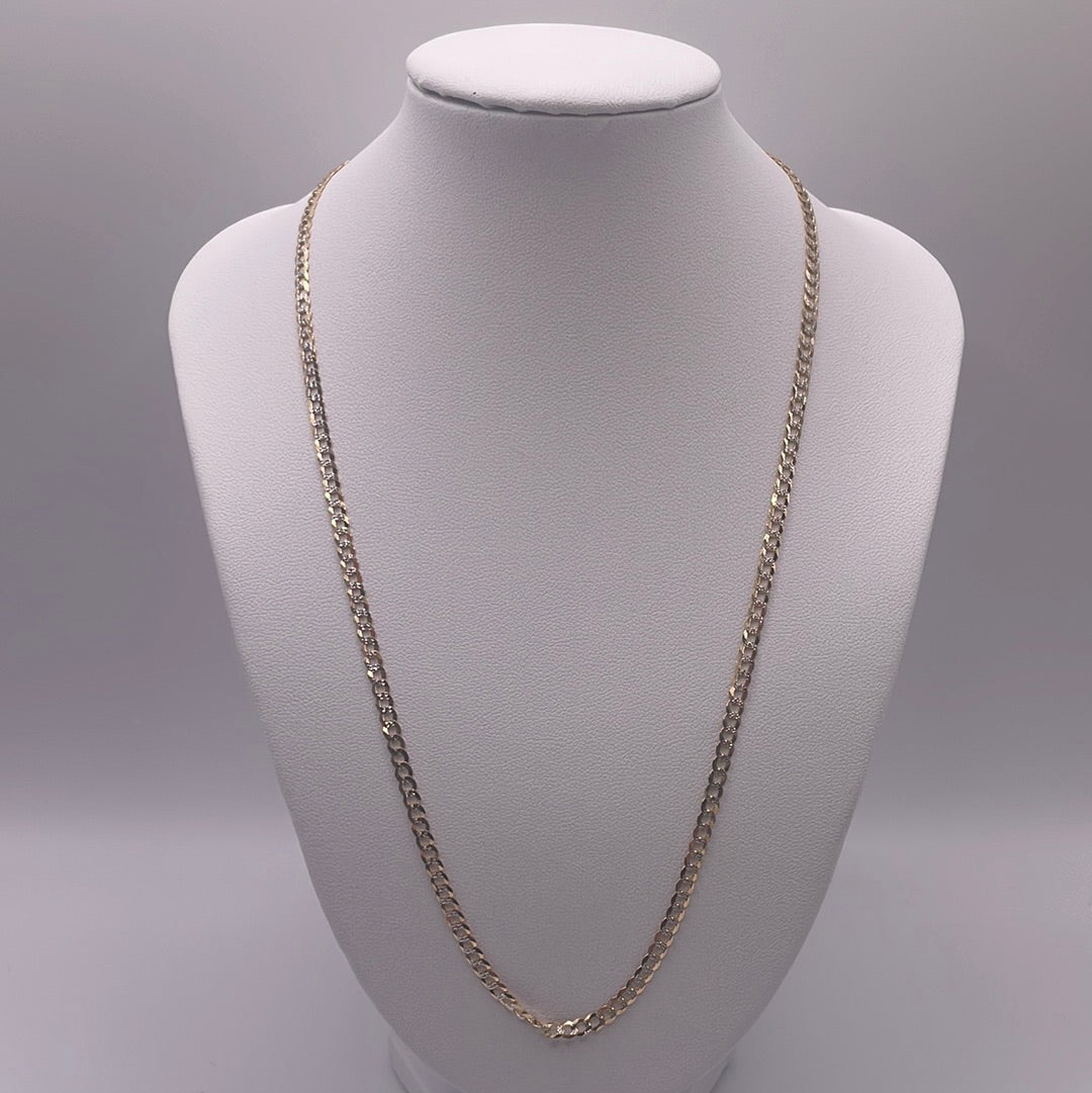 00167- NEW 14K Gold Cuban Chain (3.19mm) W.G