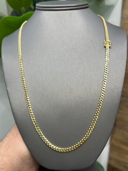 1550- NEW 10K Solid Miami Cuban Chain 24” (4mm) W.G