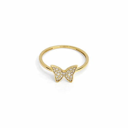 1497- NEW 14K Lightweight Thin Band Butterfly Ring W.G