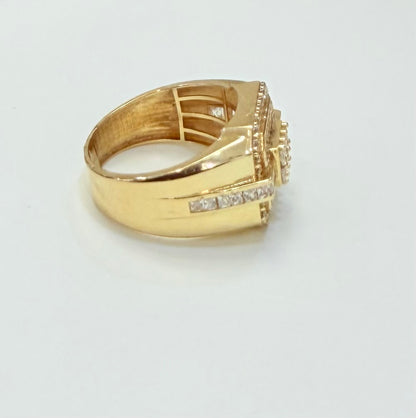 1356- NEW 14K Ice Out Cz Men's Fashion Ring W.G