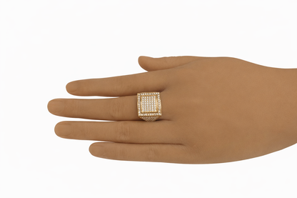 1353- NEW 14K Men's Full Cz Men's Ring W.G