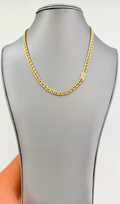 1781- NEW 14K Gold Chino Link Chain 18" (5mm) W.G