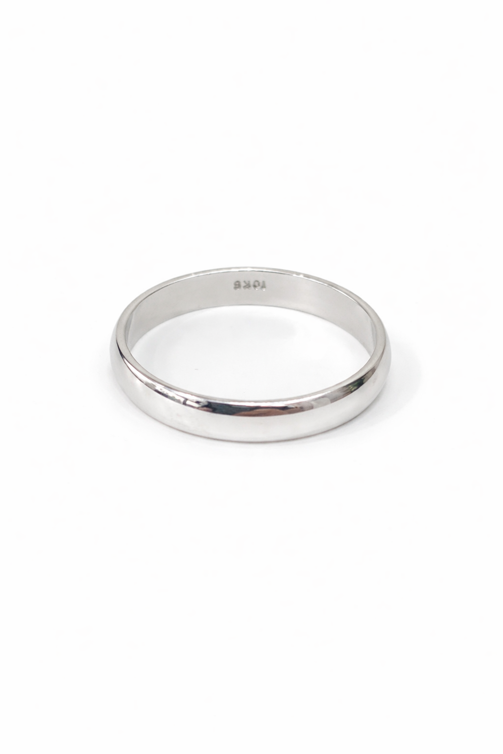 1377- NEW 10K WHITE GOLD Wedding Band (4mm) W.G