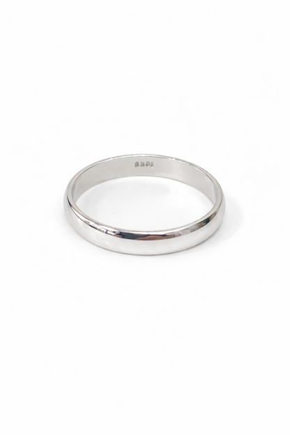 1377- NEW 10K WHITE GOLD Wedding Band (4mm) W.G