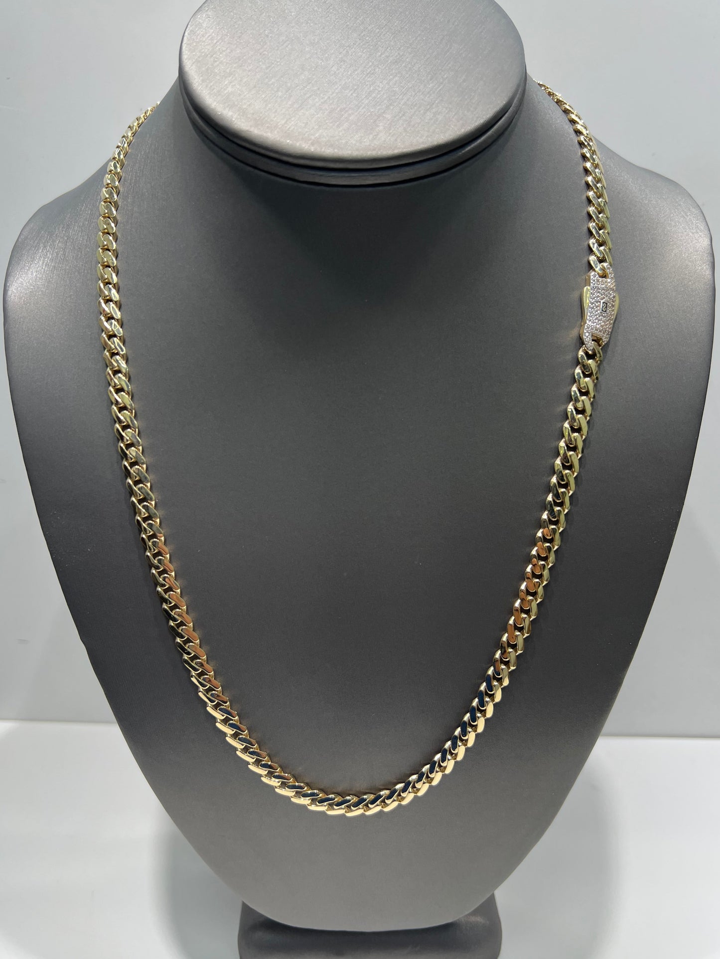 1660- NEW 14K Hollow Cuban Monaci Chain 22" (6mm) W.G