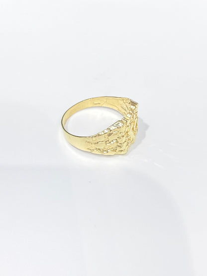 1617- NEW 10K Fashion Nugget Ring W.G