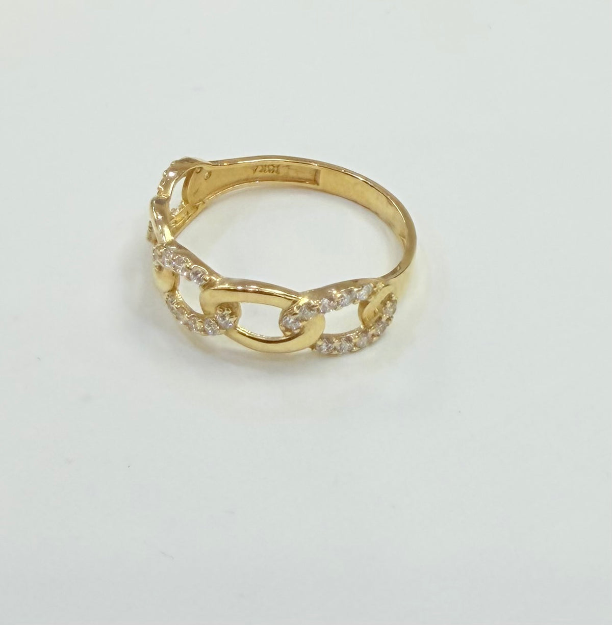 1374- NEW 10K Cuban Link Band Wedding Rings Trio W.G