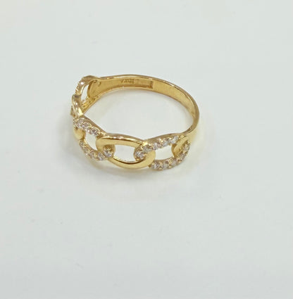 1374- NEW 10K Cuban Link Band Wedding Rings Trio W.G