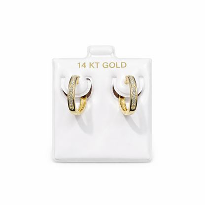 1540- NEW 14K Thin Gold Huggies Earrings W.G