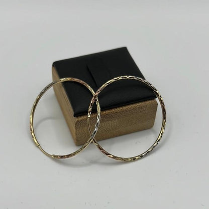 222- Tri Color Gold Thin Loop Earrings