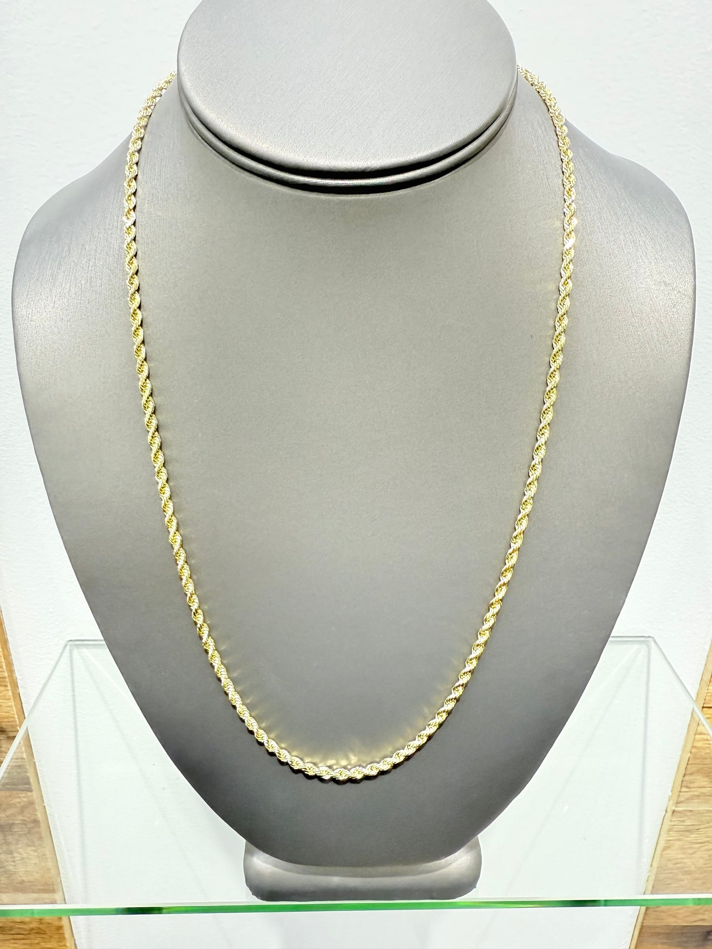 1010-14K Hollow Rope Chain (3mm) W.G