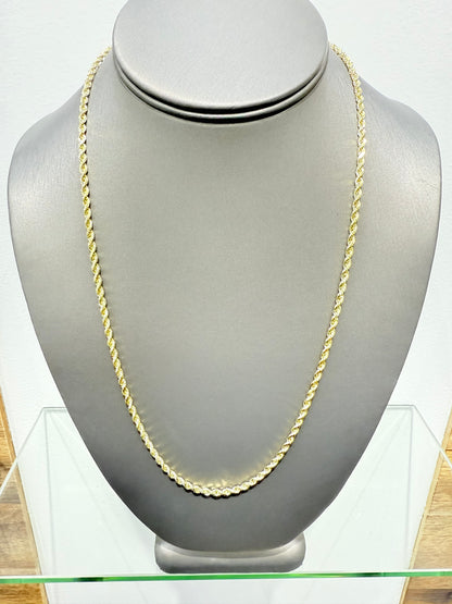 1010-14K Hollow Rope Chain (3mm) W.G