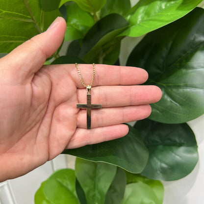 1308- NEW 10K Gold Cross Pendant W.G