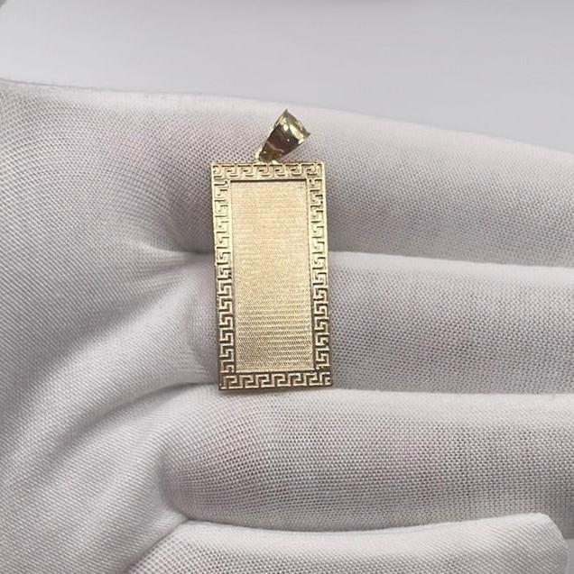 00145- NEW 14K Yellow Gold ID Plate Pendant (W.G)