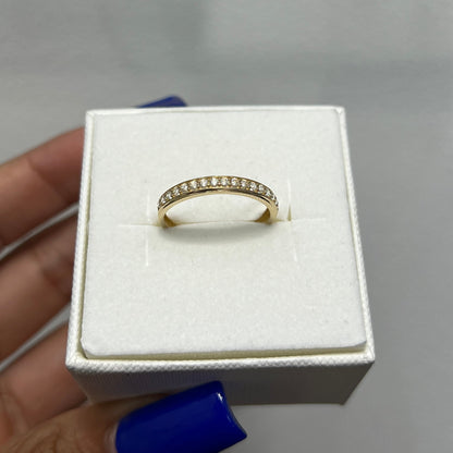 1130- NEW 14K Yellow Gold Wedding Band w/ Cubic Zirconia W.G