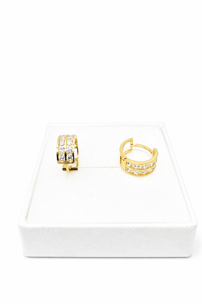 00132- NEW 14K Huggies Small Hoop Earrings (W.G)
