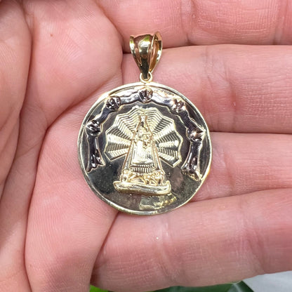1645- NEW 10K Gold Virgin Caridad Del Cobre Pendant W.G