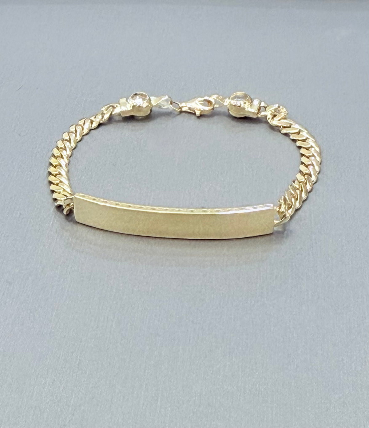 1761- NEW 10K Hollow Cuban Curb ID Bracelet 7" (4.6mm) W.G